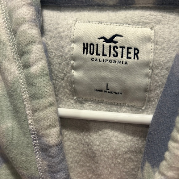 Hollister Tie Dye Hoodie Sweatshirt Blue Green Women’s Large - Picture 3 of 10